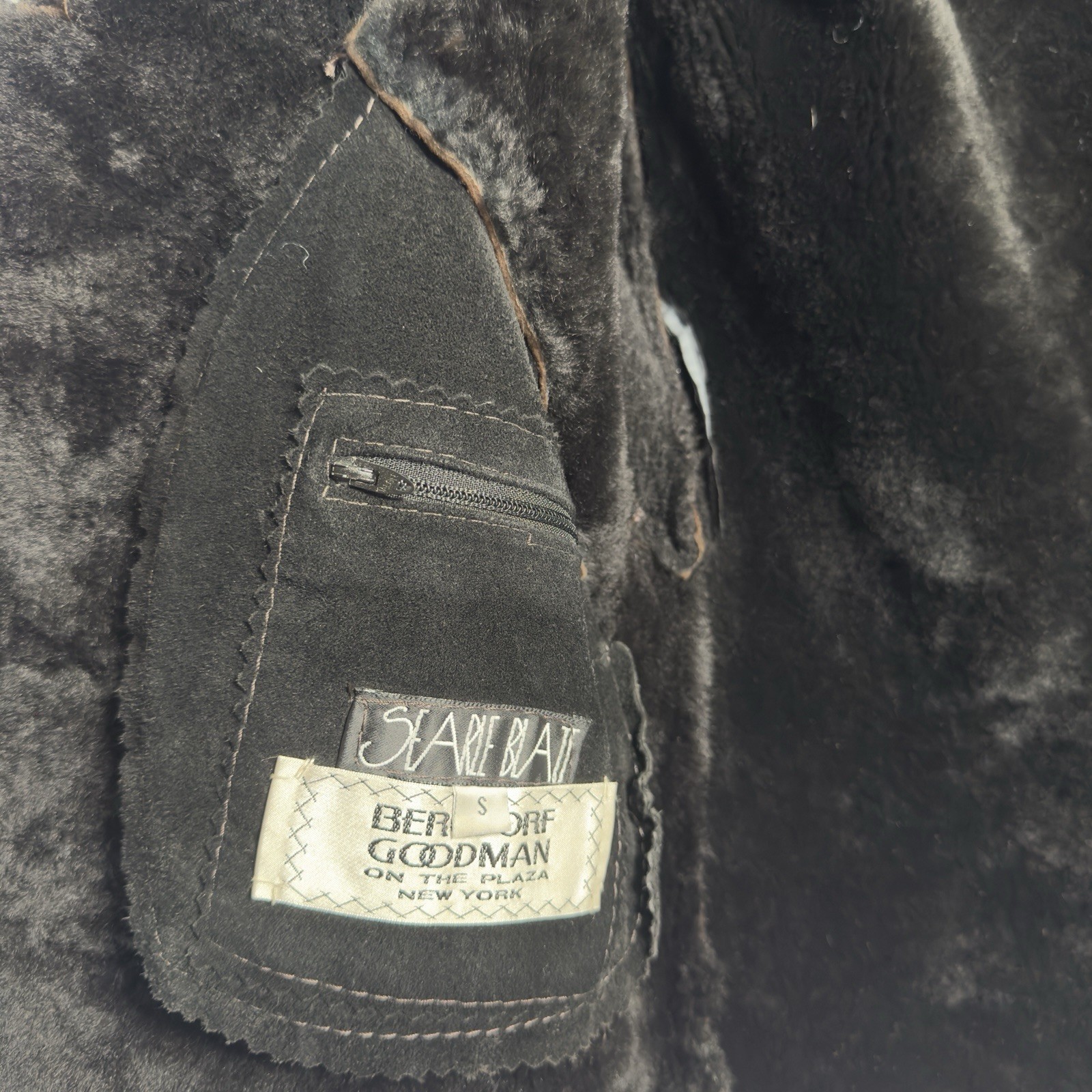 Vintage Shearing Sheepskin Coat Women’s S Brown Bergdorf Goodman Searle Blatt