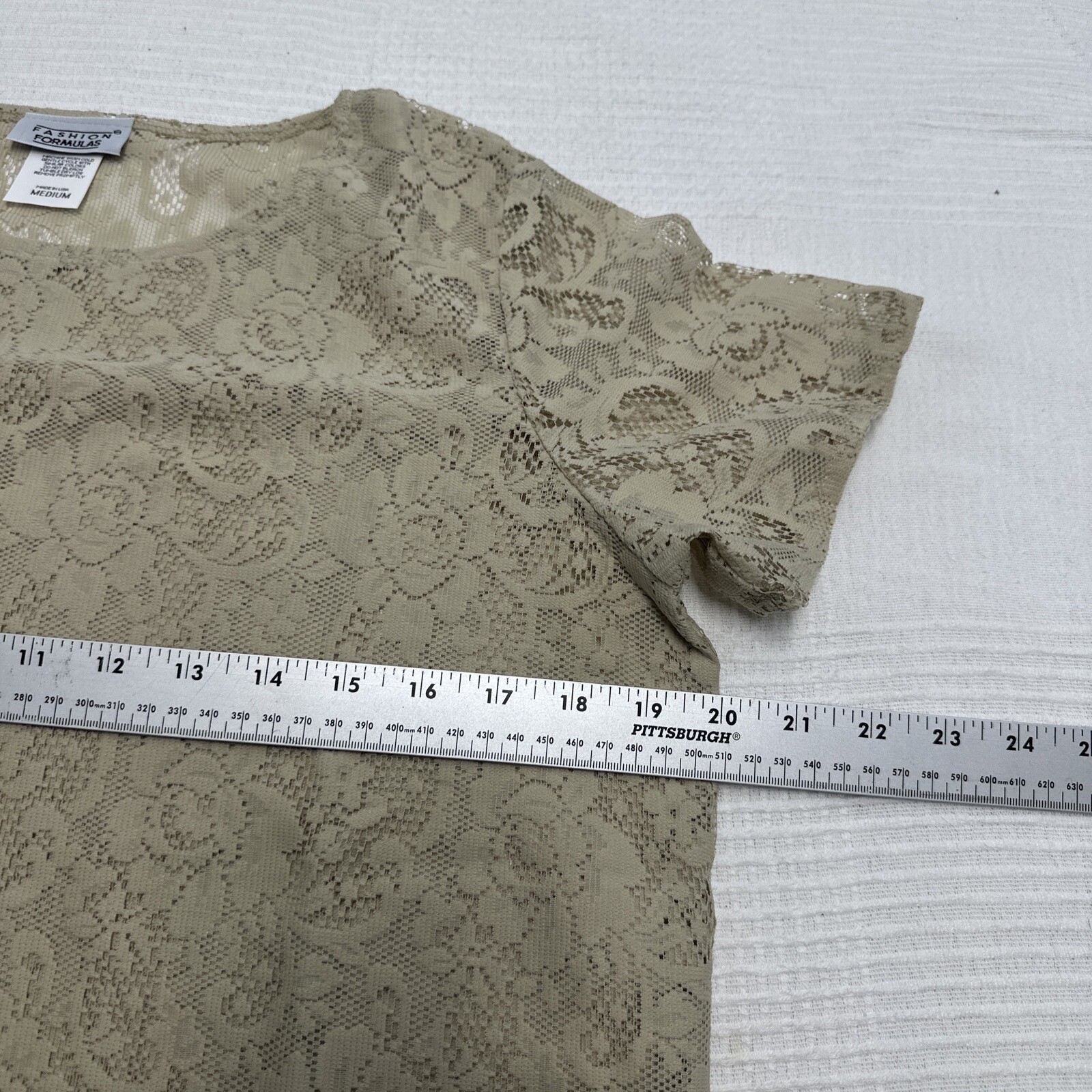 New WOMEN’S VINTAGE Sheer See Through Sand SHIRT – FASHION FORMULAS SIZE Medium
