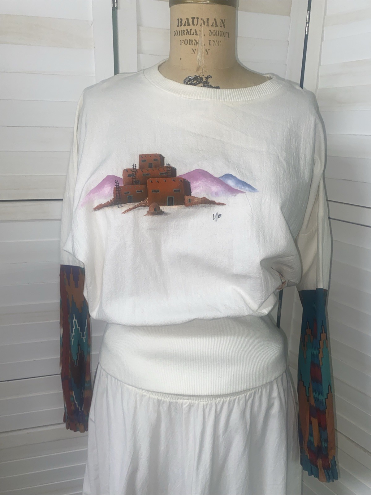 Handmade 2 Piece Set Top & Full Maxi Skirt Southwest Native America Theme O/S