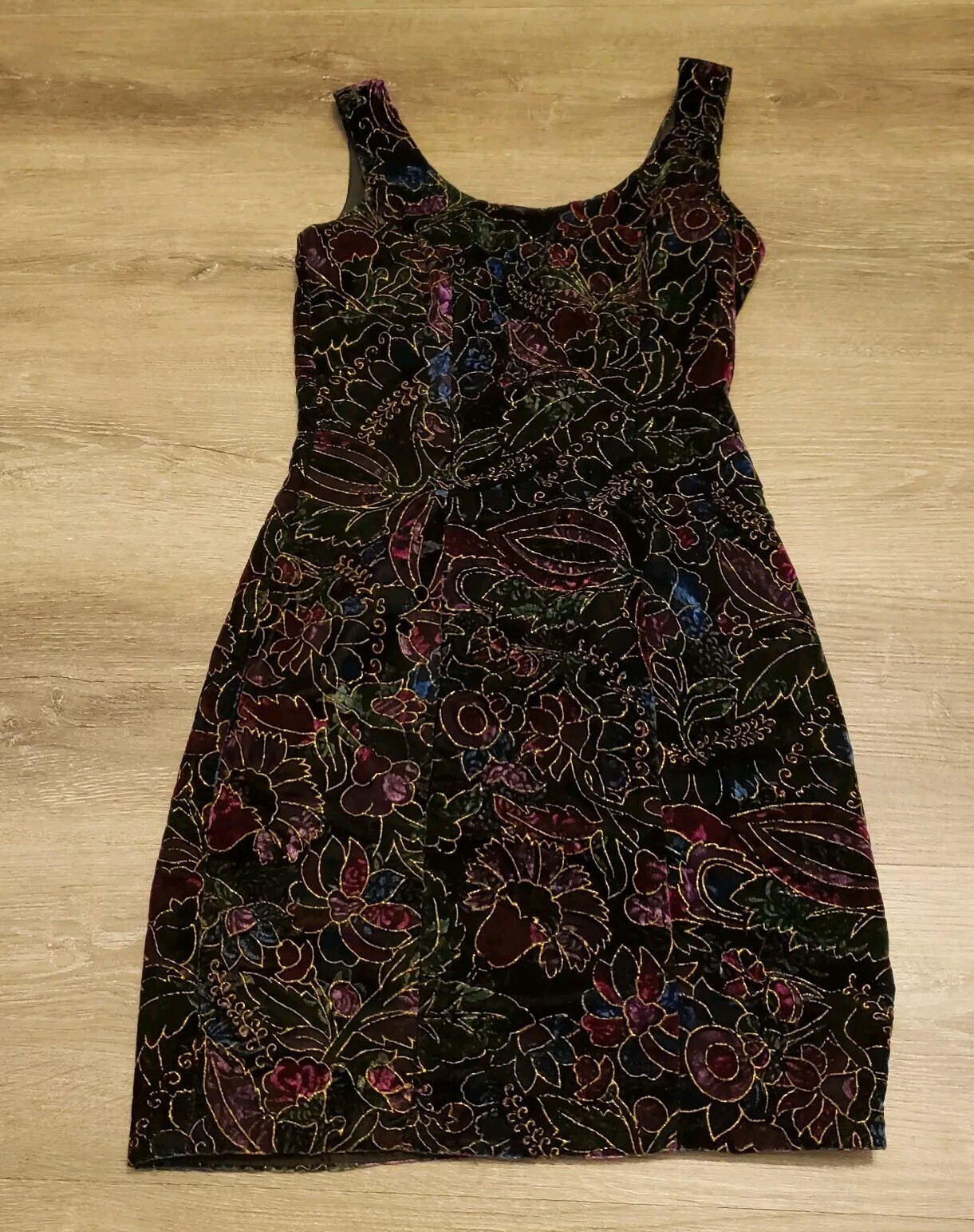 VTG 90s Steppin’ Out Multicolor Floral Black Velvet Mini Dress JUNIORS Sz 3 Y2K