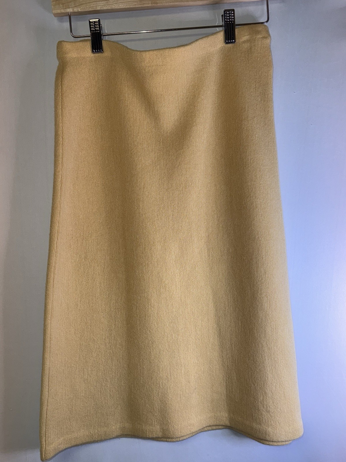 Vintage 60s Mod Knit Skirt Suit Set Mustard Yellow Wool Mohair Glasgo S