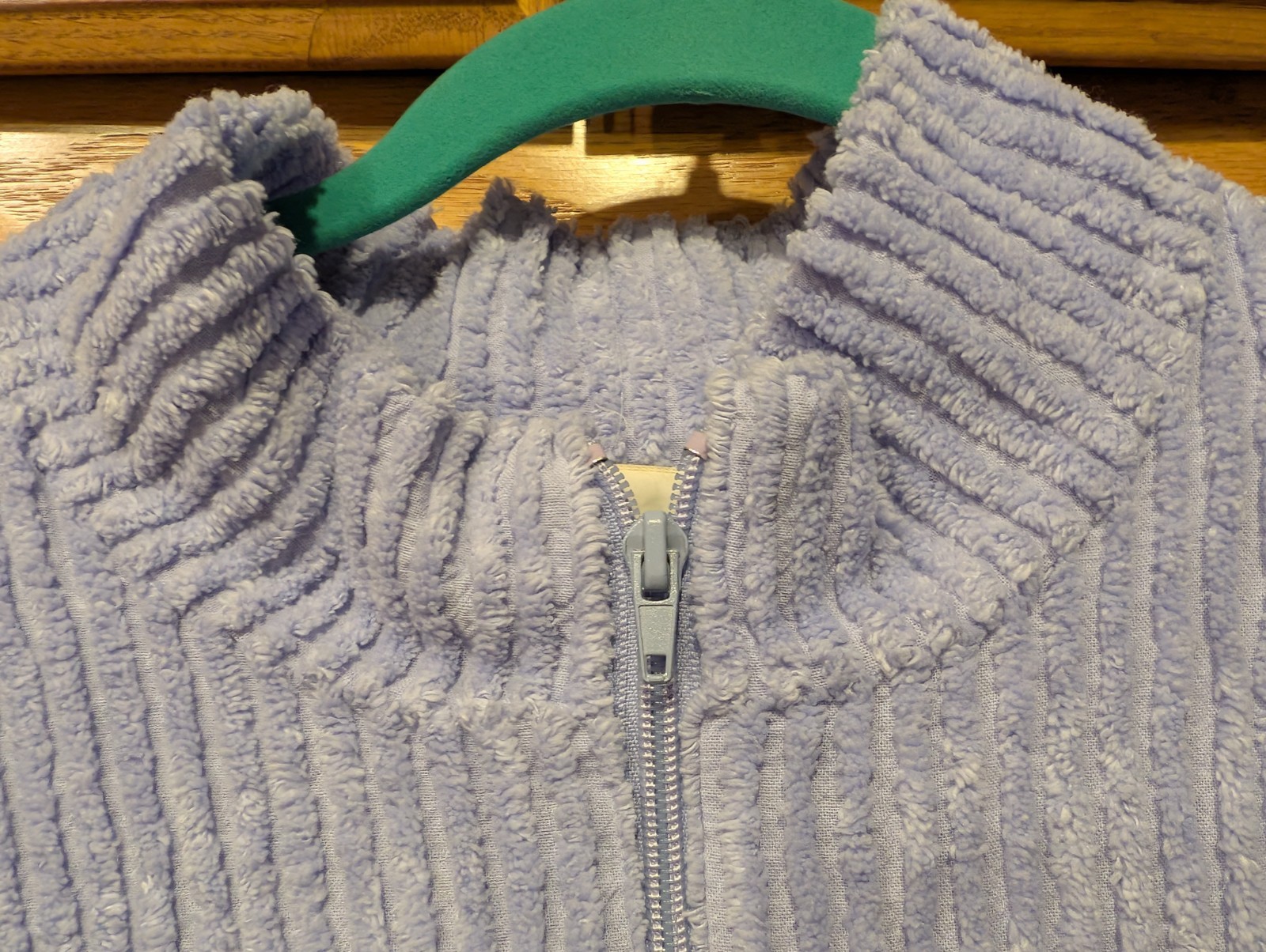 Vtg Herbcraft Periwinkle Robe Zip Up Pockets Collar Chenille House Coat Plus 3X