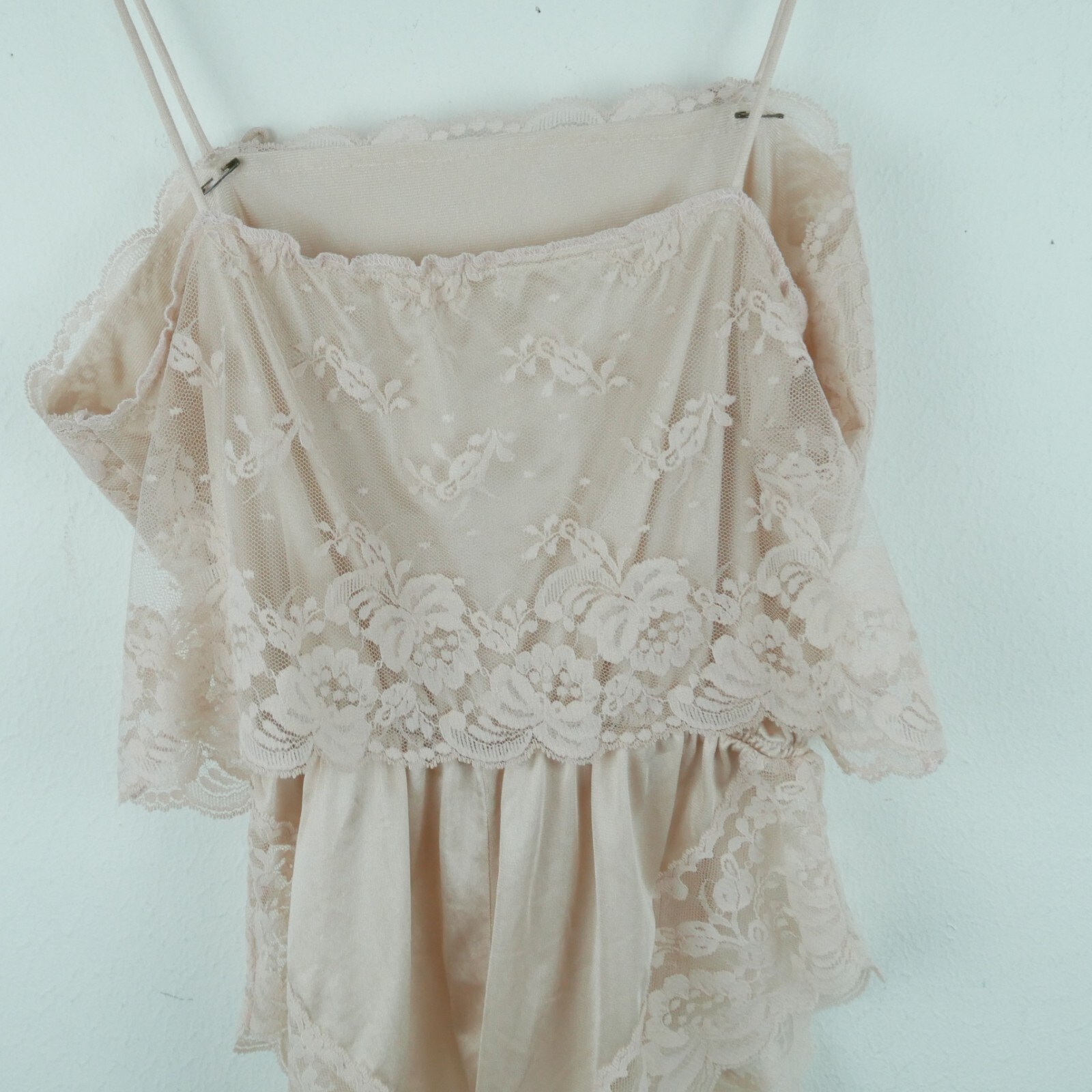 Vintage Small Teddy Bodysuit Lace Coquette Babydoll Soft Girl Grunge Slip Bow