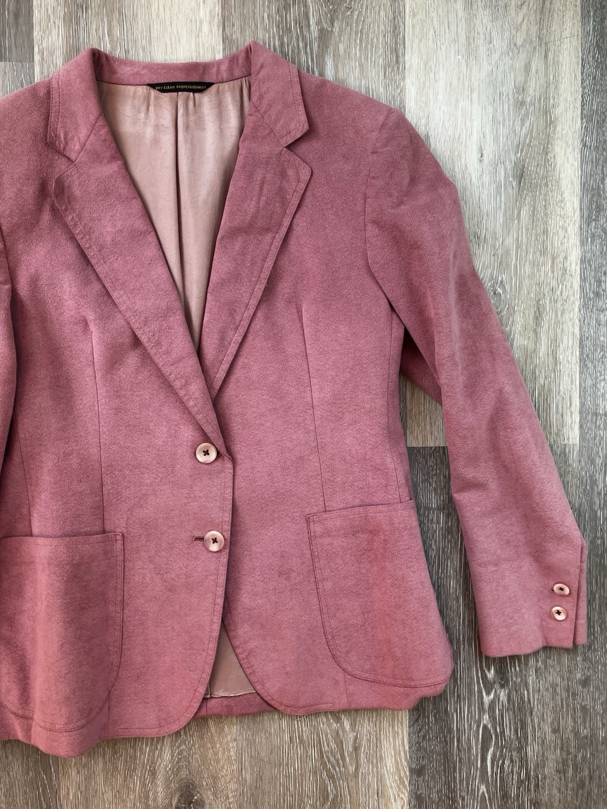 Sleek Silhouettes Vintage Pink Suede Blazer Tailored Western Jacket Heritage