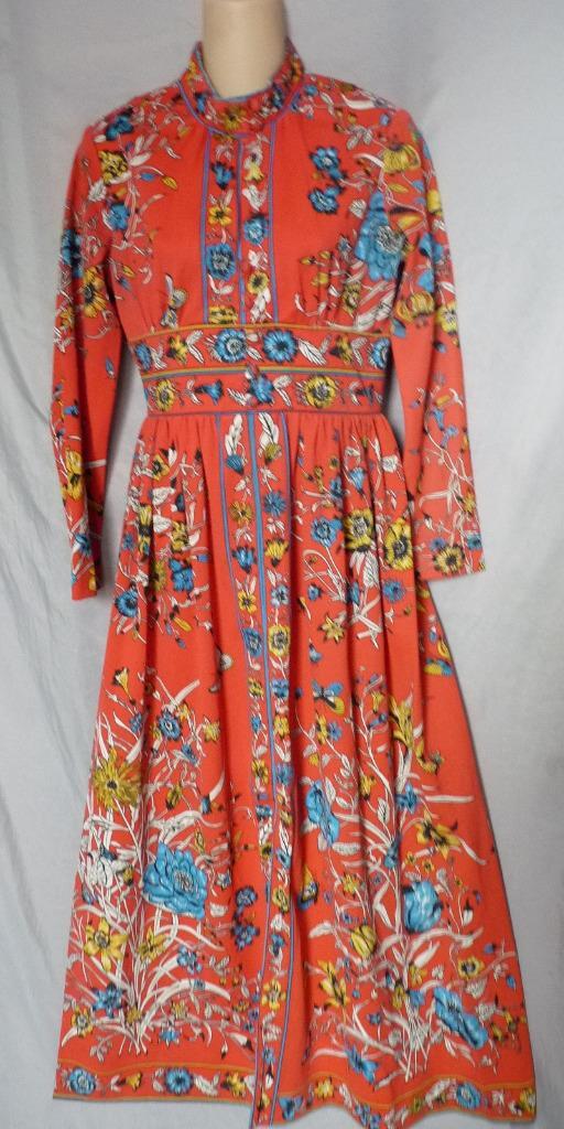 MISS SERBIN PSYCHEDELIC FLORAL GOWN DRESS M