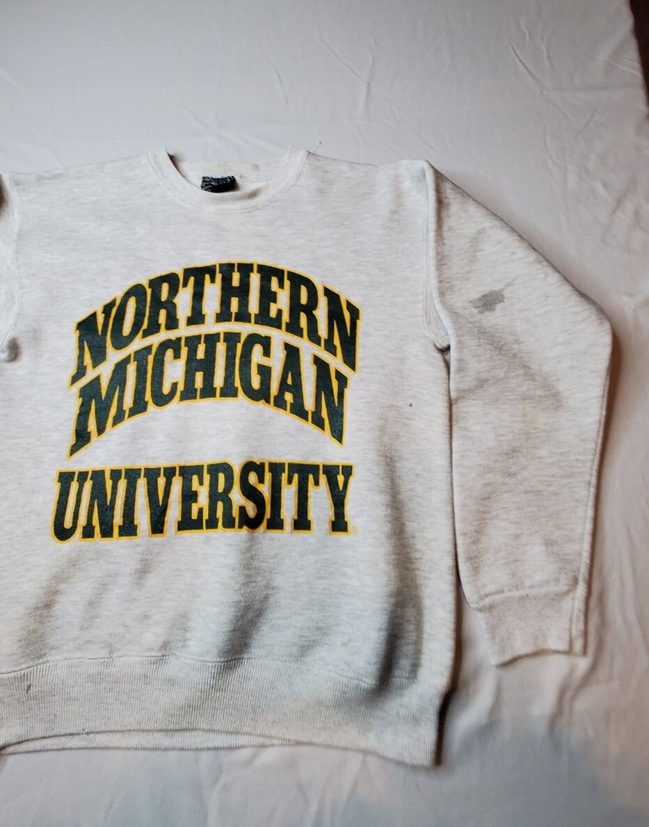 Vintage Jansport Northern Michigan University Sweatshirt 19×24 *Many Stains* USA