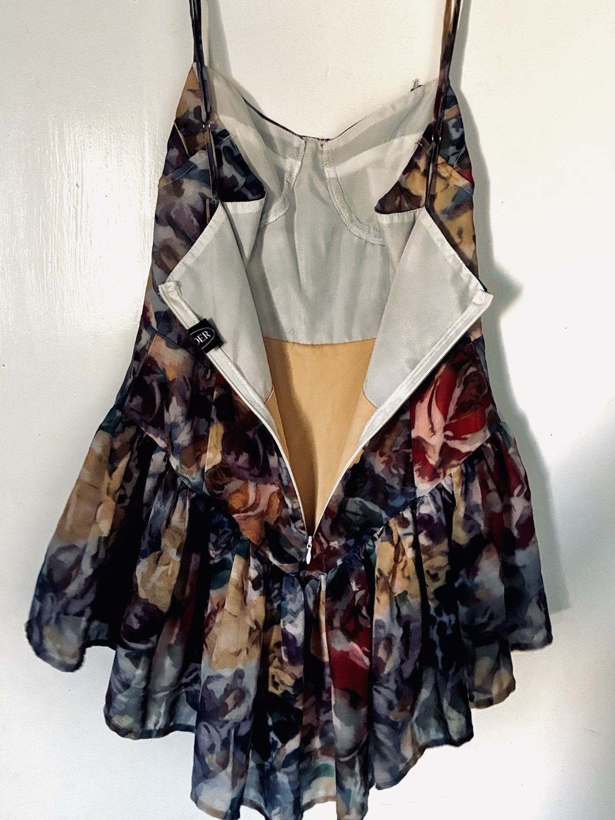 Cider CottageCore Boustier Mini Impressionist Floral Dress Size Small/med
