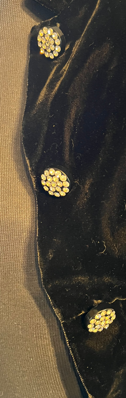 Georgeous $400 Velvet coat made with with Swarovski crystal buttons