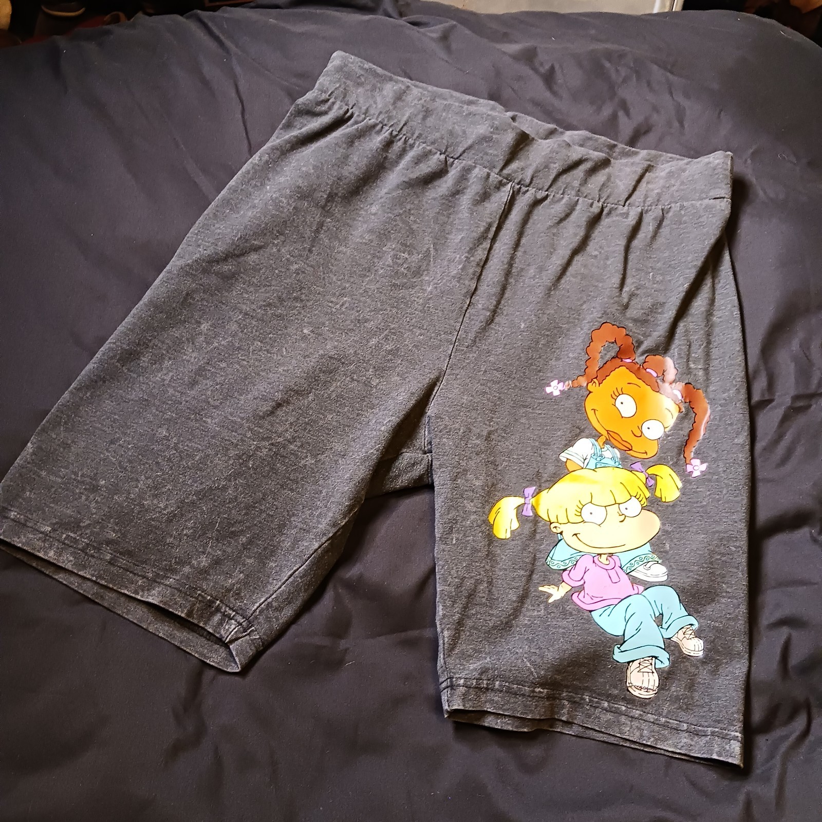 VINTAGE Nickelodeon Rugrats Women’s Biker Shorts Sz YXL Angelica & Susie 90s Y2K