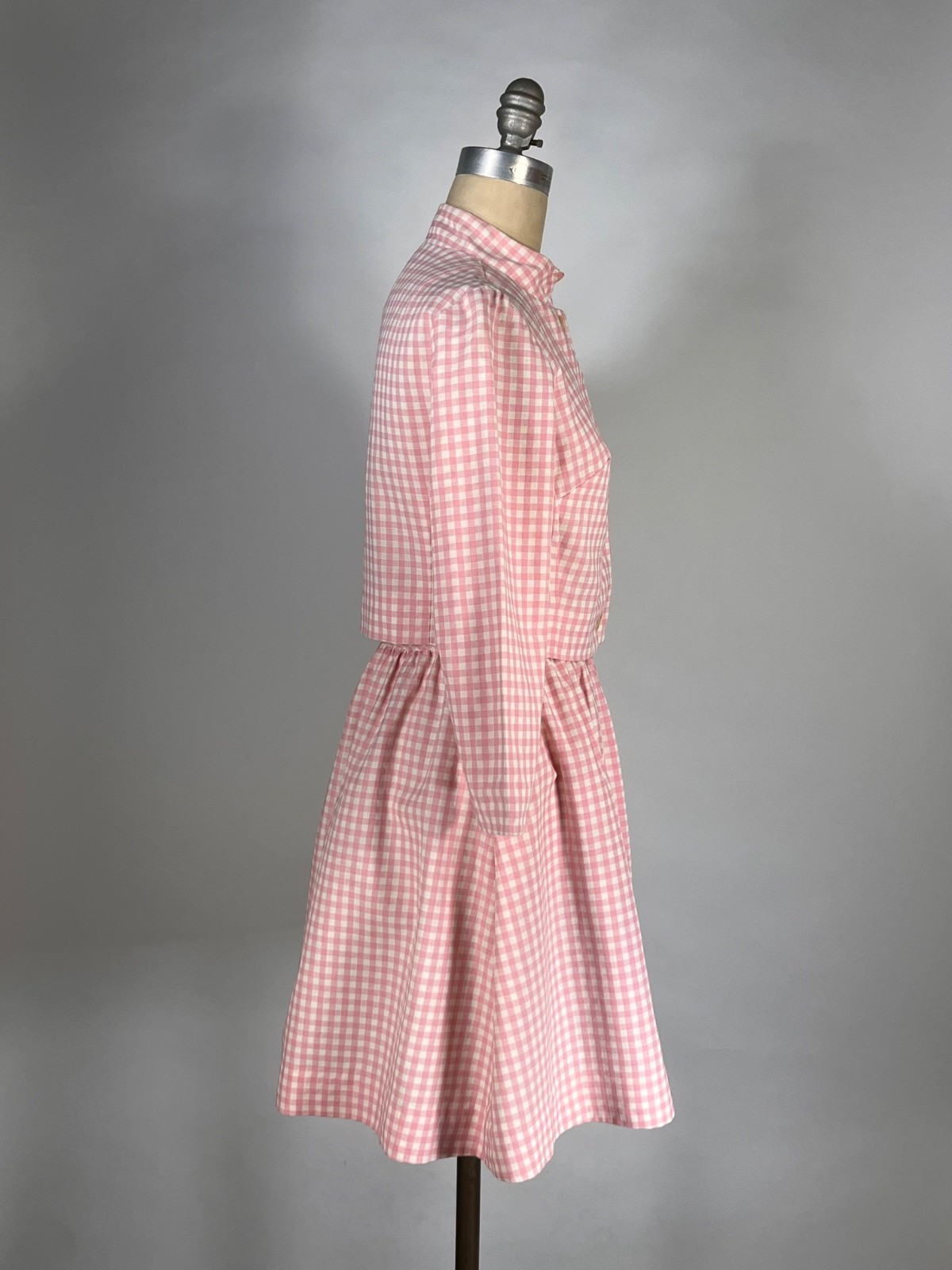 Vintage 1960’s pink & white gingham print 2-pc. skirt & jacket by COUNTRY SET xs