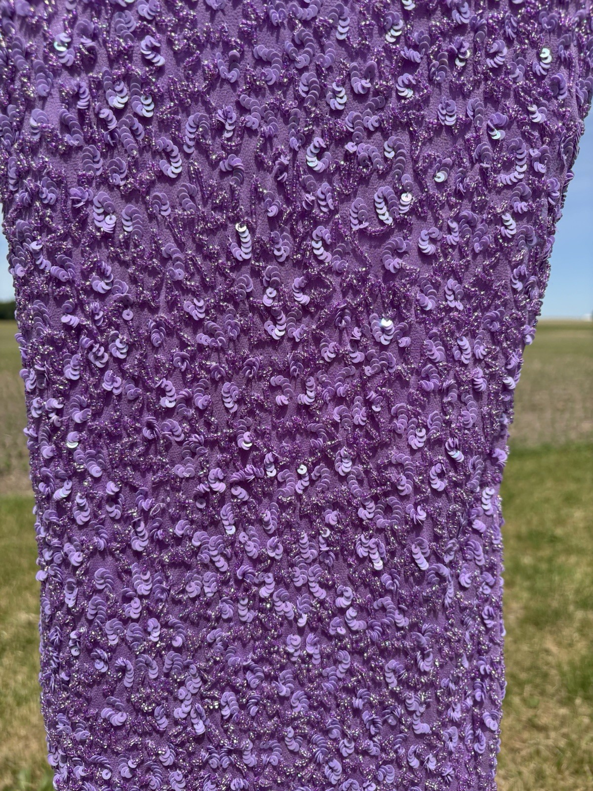 Vintage Scala 100% Silk Purple Beaded Fairy Dress Asymmetrical Mermaid Bottom