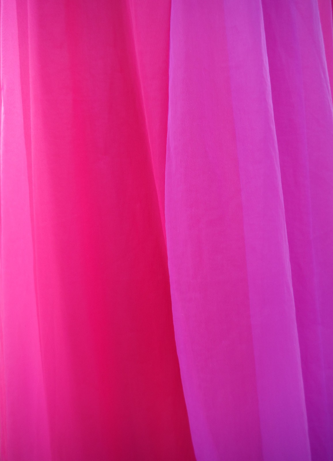 GORG! VTG Chiffon Purple & Magenta lined Maxi Gown Flowing Ruffles Amazing! Sm