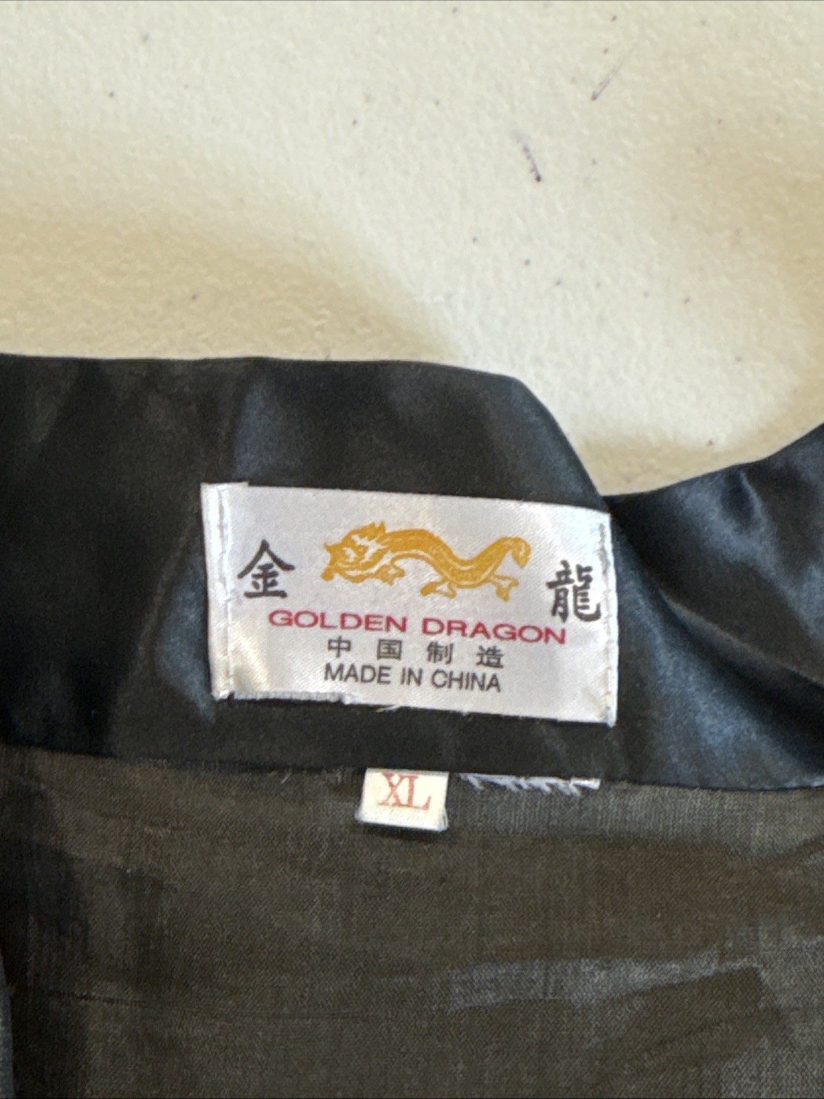 Golden Dragon Vintage Silk Embroidered Dragon Kimono Robe Black