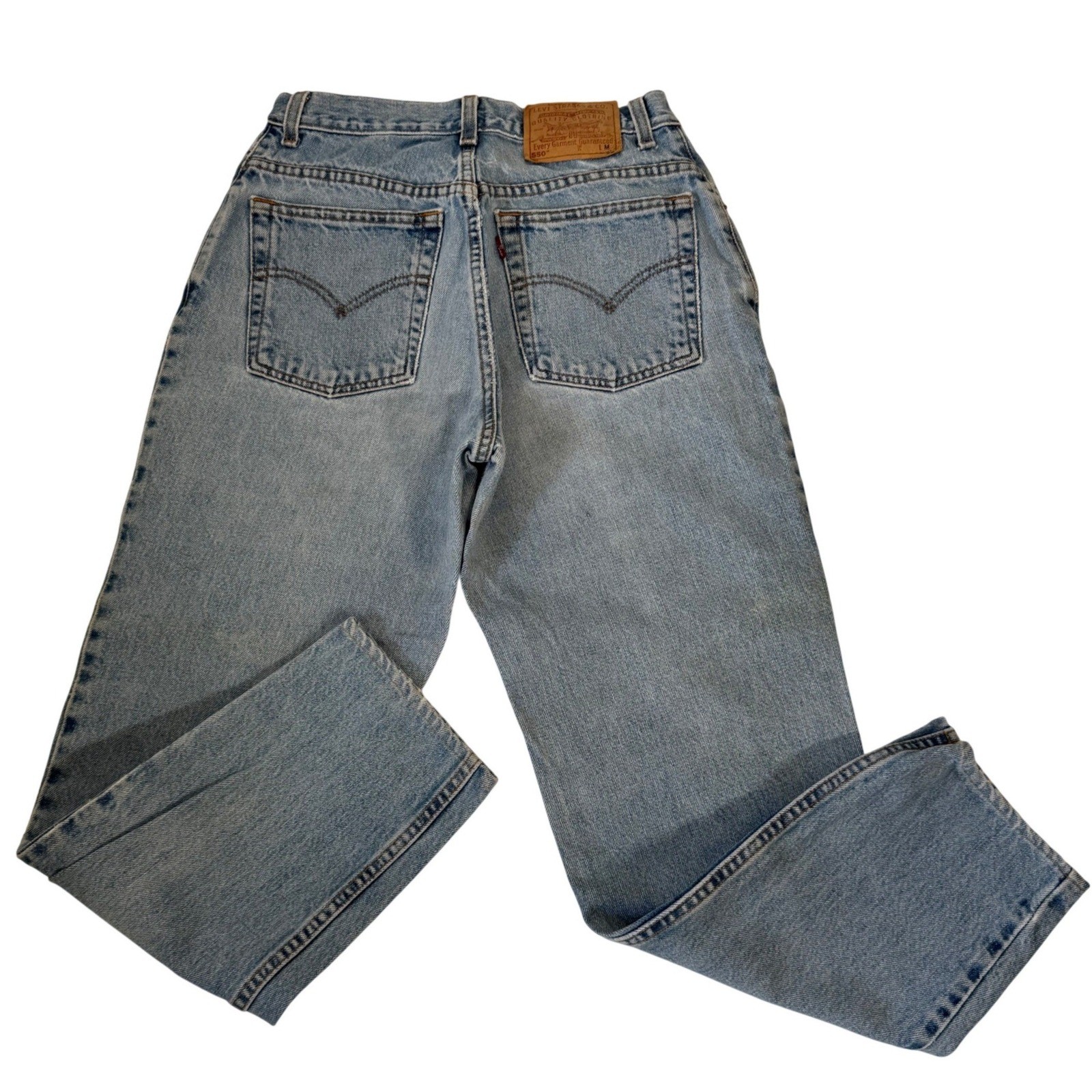 Vtg Levis 550 Relaxed Fit Tapered Leg Jeans Light Wash High Rise Women’s 25 USA