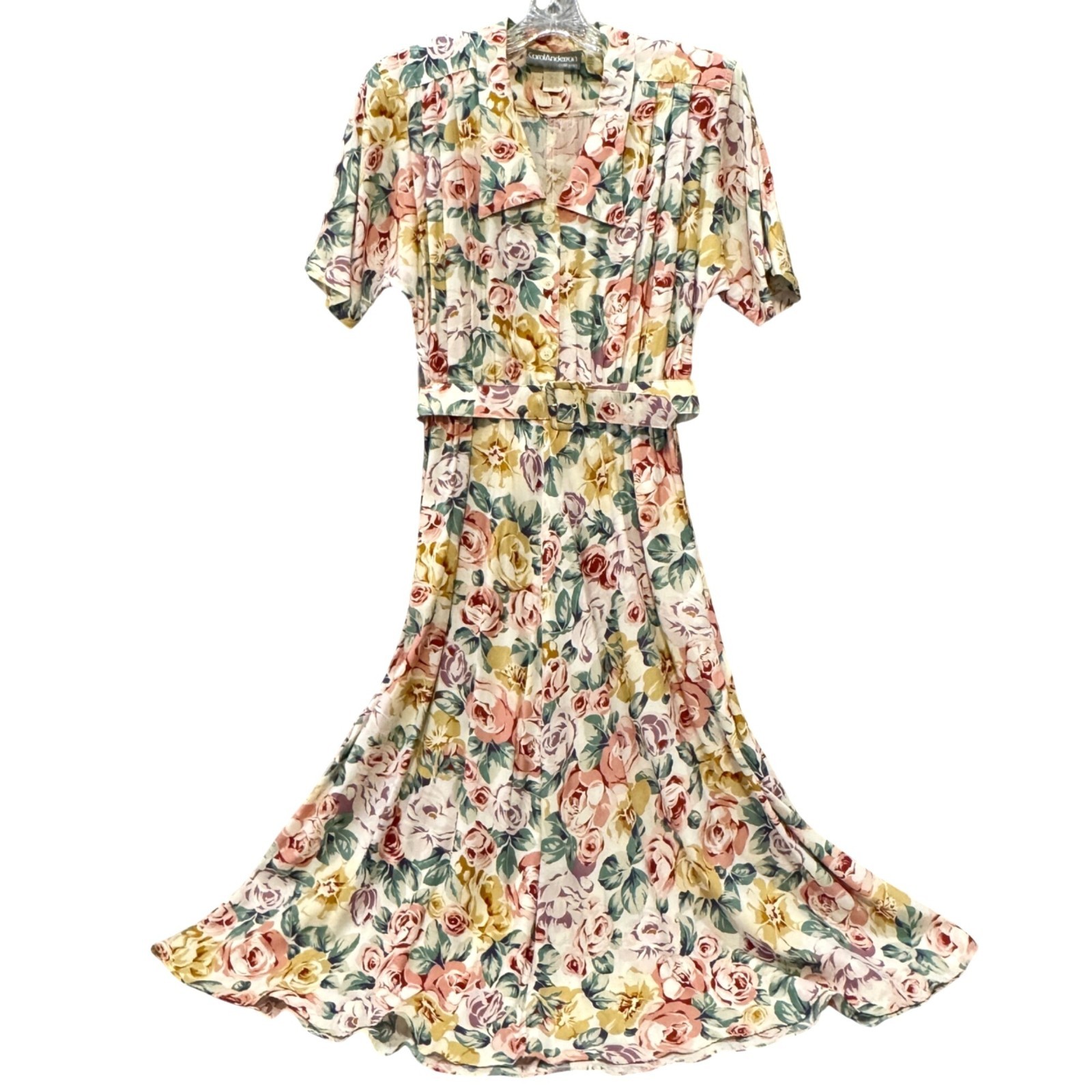 True Vintage Carol Anderson Floral Midi Maxi Dress Size 10 Garden Cottagecore