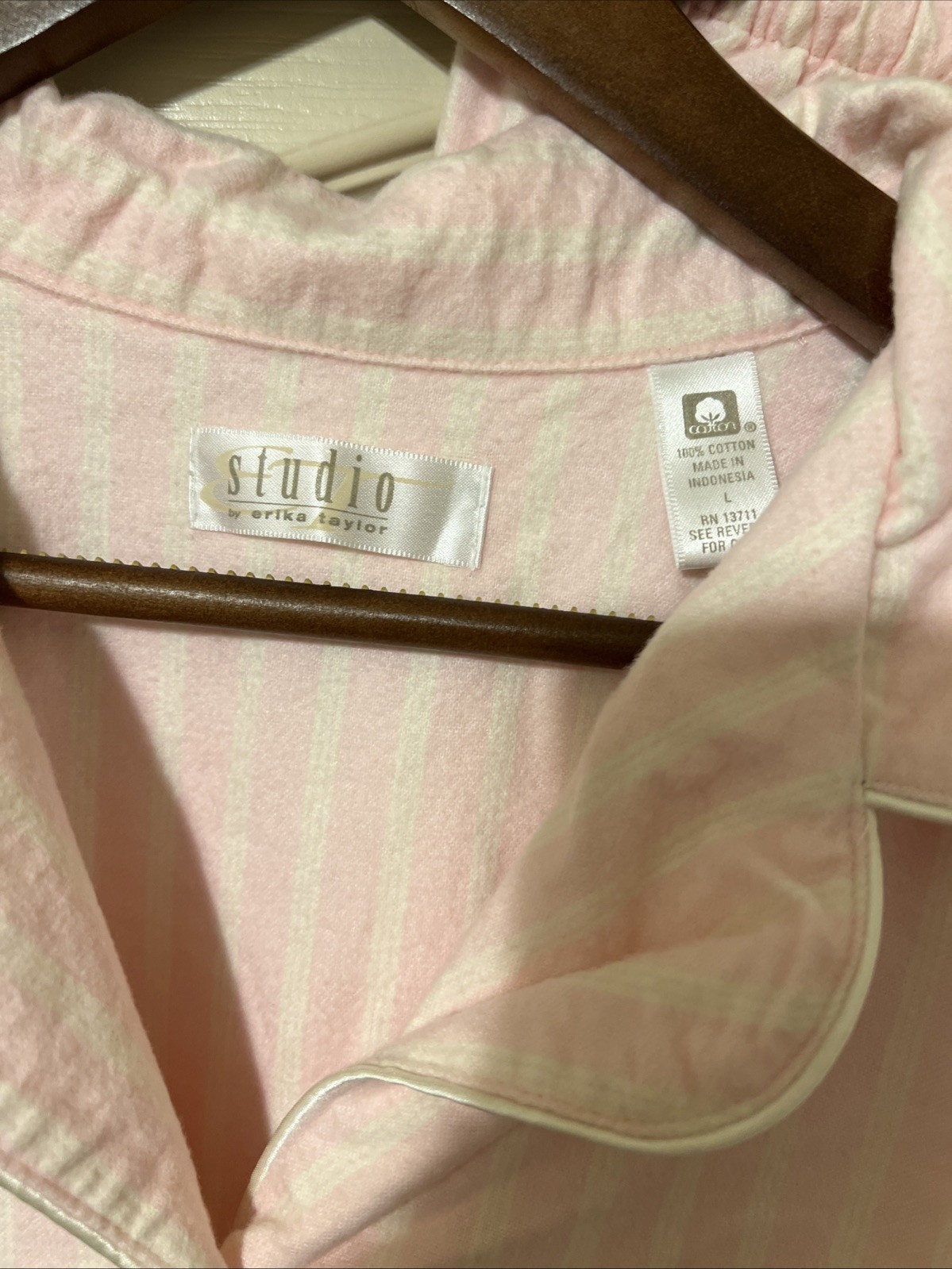 Vintage Y2K Studio by Erika Taylor Pink Striped Cotton Pajama Set Size L