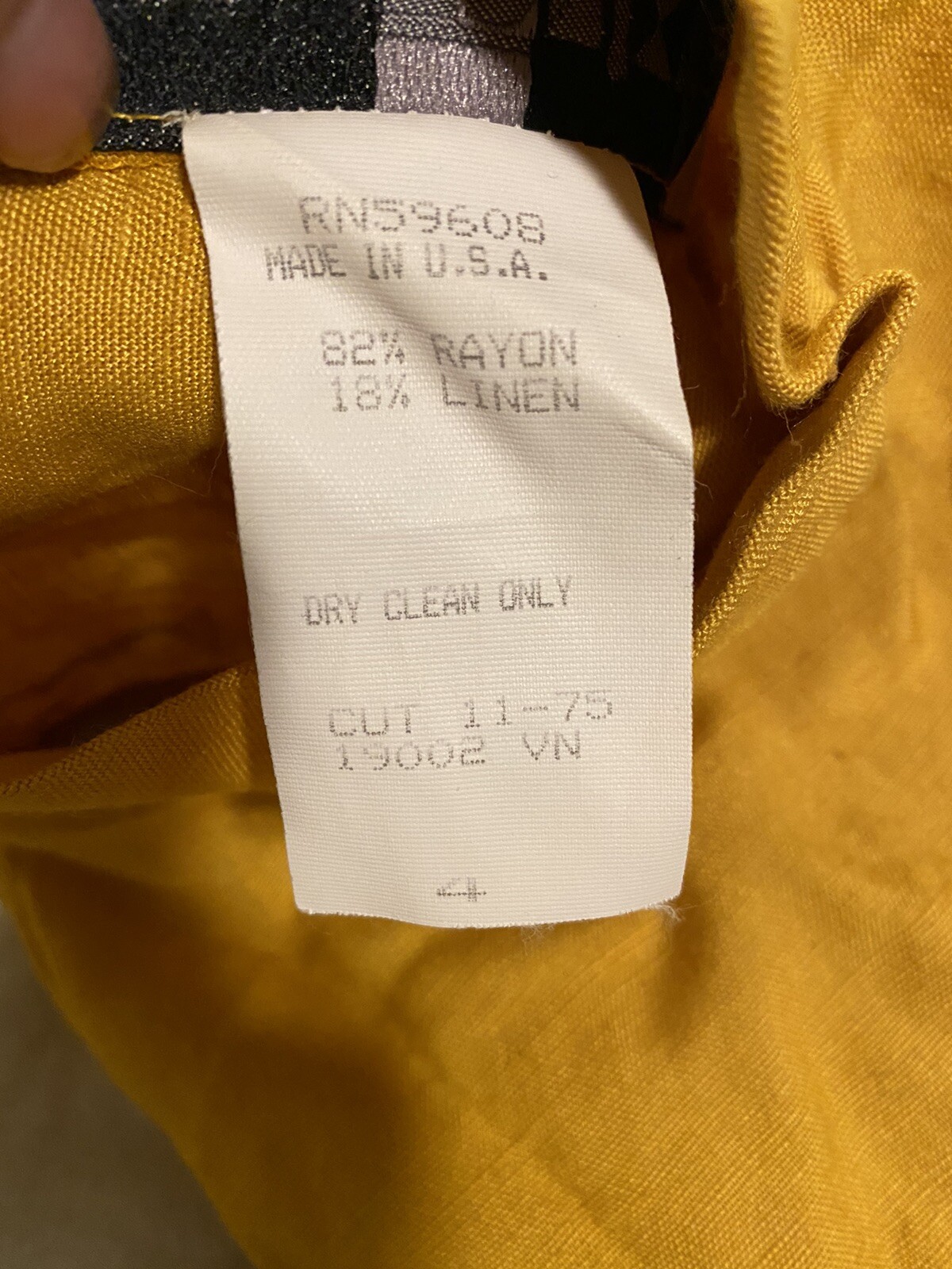 87-94 Vintage Rayon Linen Blend Colorblock Dress Made By Componix in the USA Sz4