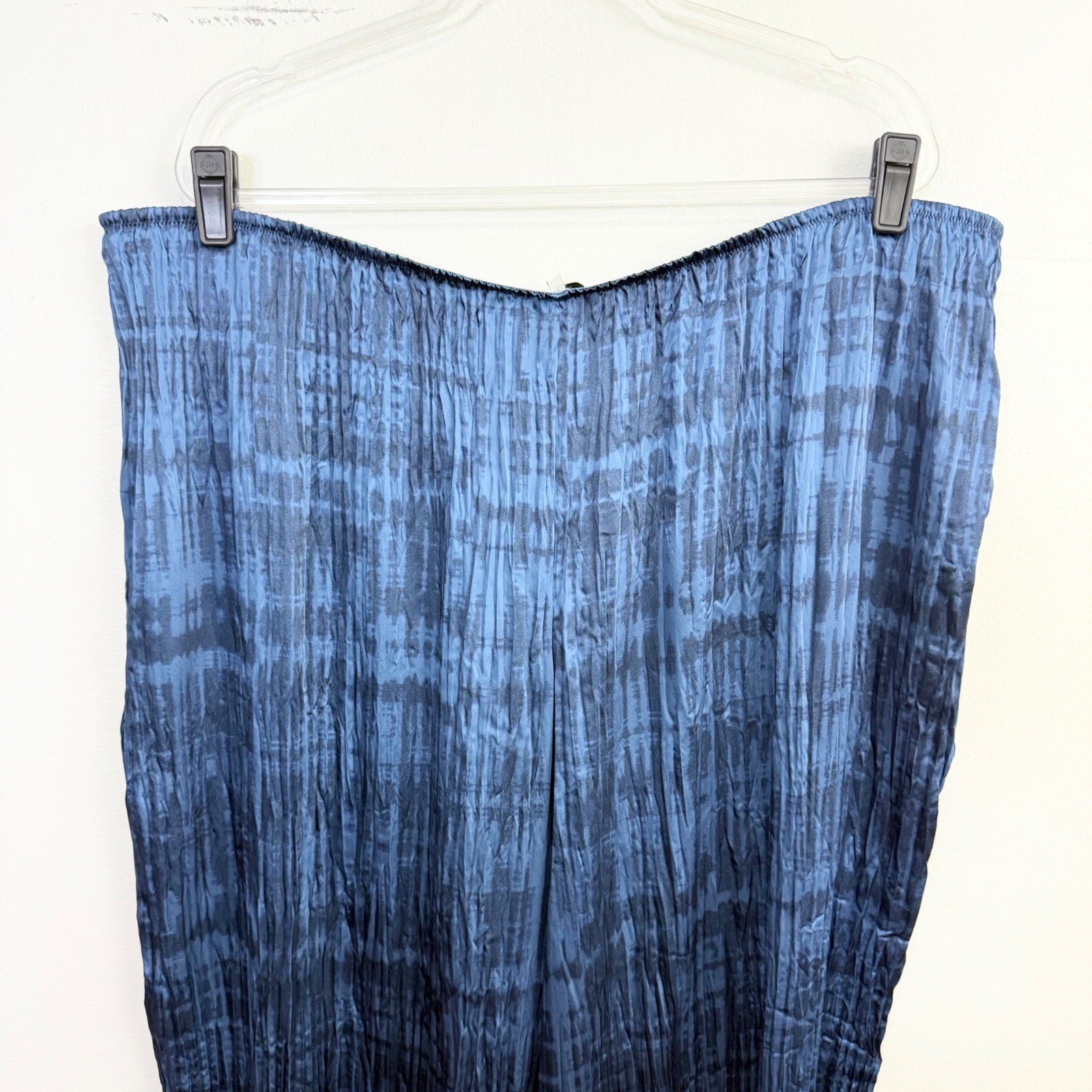 Vince Crushed Tie-Dye Pull-On Pants Blue Wide Leg Size 3X
