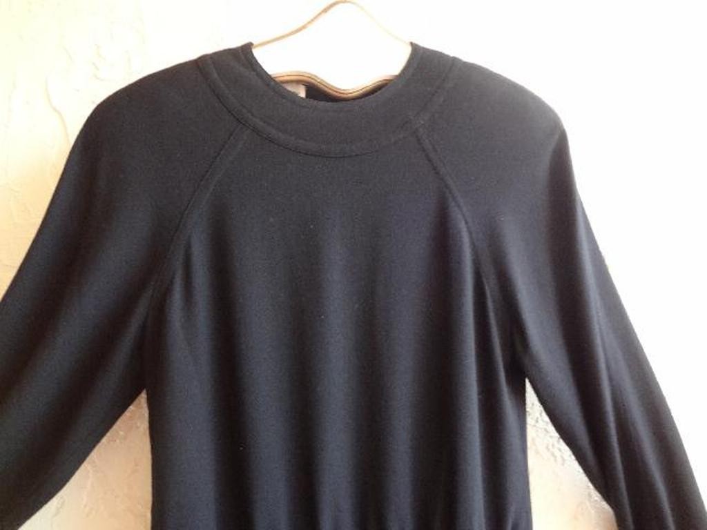 Vintage ADELE SIMPSON Black All Seasons Wool Dropped Waist Dolman Sleeves sz8
