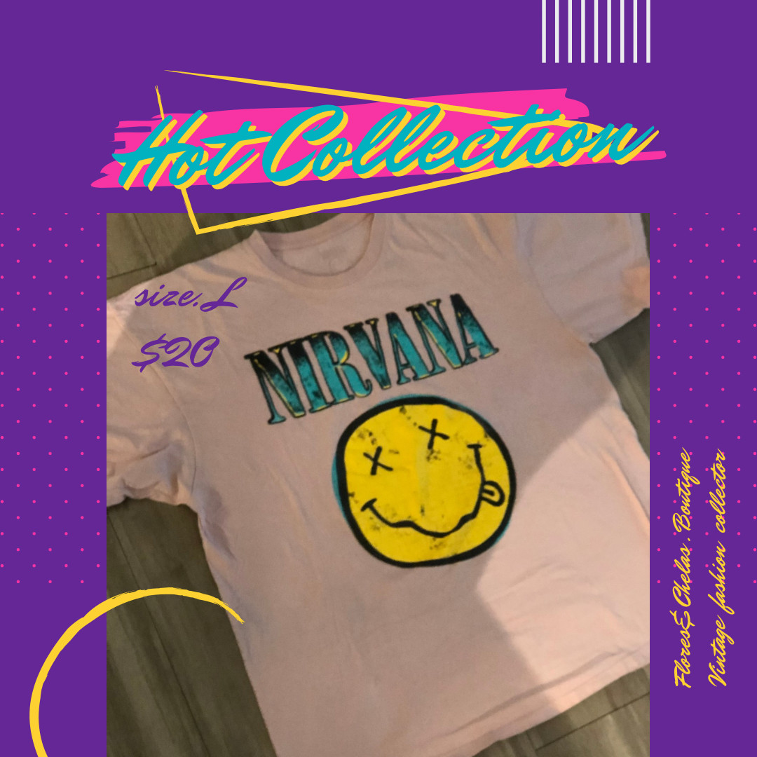 Vintage Nirvana pink T-shirt size L. Used in really good condition.