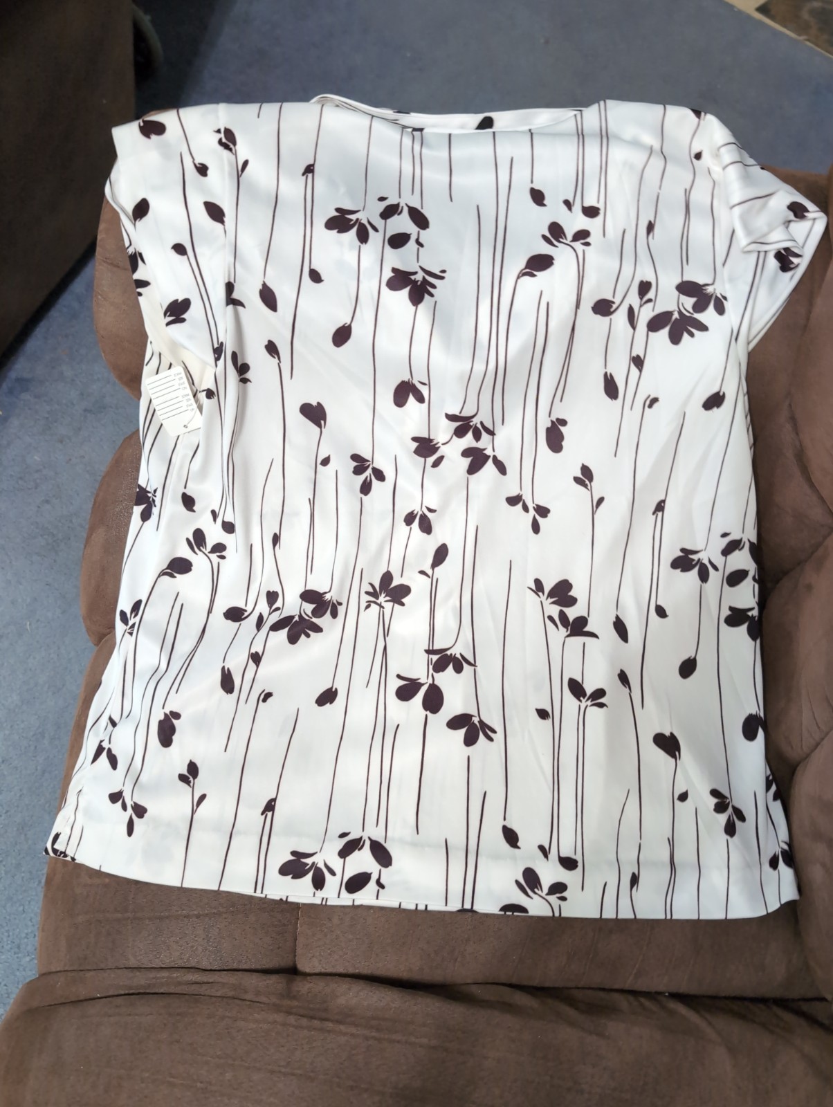 12P Vtg 70s Floral Collared Button Down 1/2 Micro Sleeve Blouse Shirt Size Med