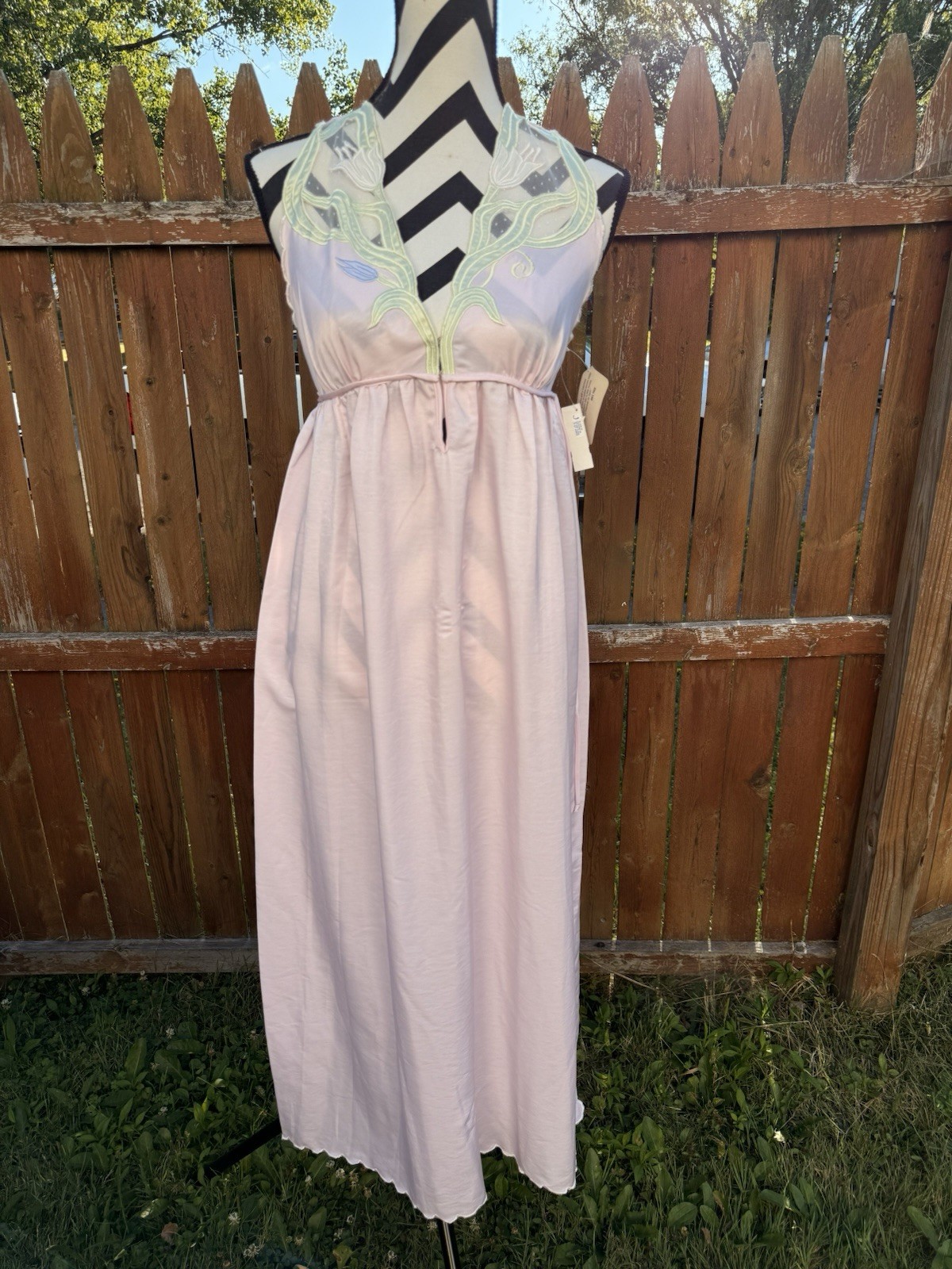 NWT Vintage Bill Tice S Nightgown Sleepwear Long Maxi Lily Pink Slit Romantic