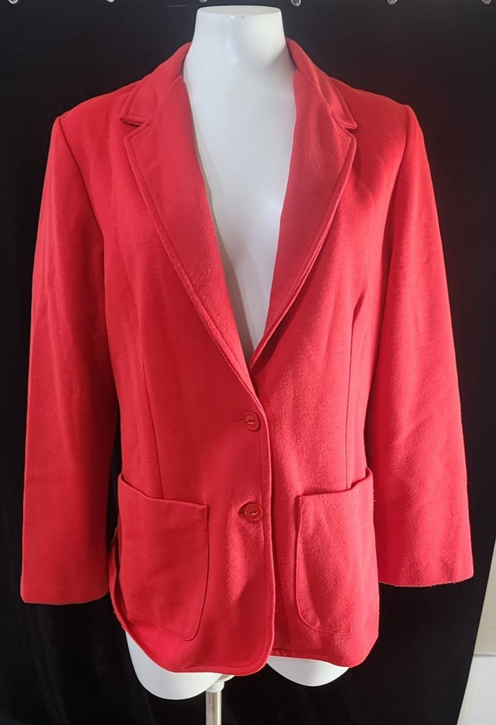 Vintage 70’s Red Queen Casuals ILGWU Woman’s 2 Button Polyester Blazer Size 14