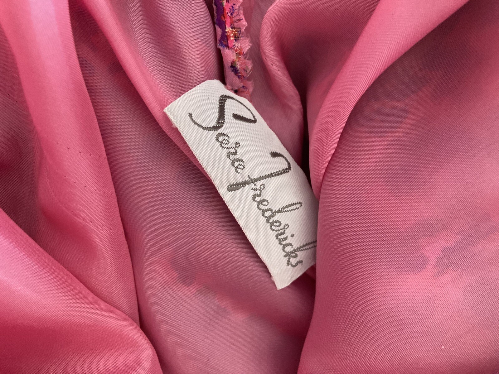 Sara Fredrick’s 1960s Vintage Pink Glitter Versatile Silk Wraparound Scarf Dress