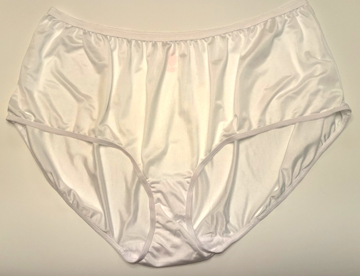 White NYLON PANTIES Plus Size 15 4XL – 5XL Granny BRIEF NOS Silky Sissy Femme