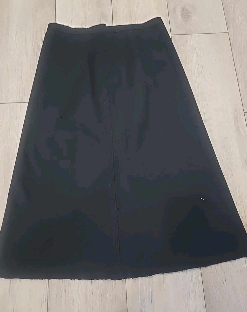 VTG Sonia Rykiel Black Knit Wool A-line Skirt Exposed Seams Sz 40 Made In France