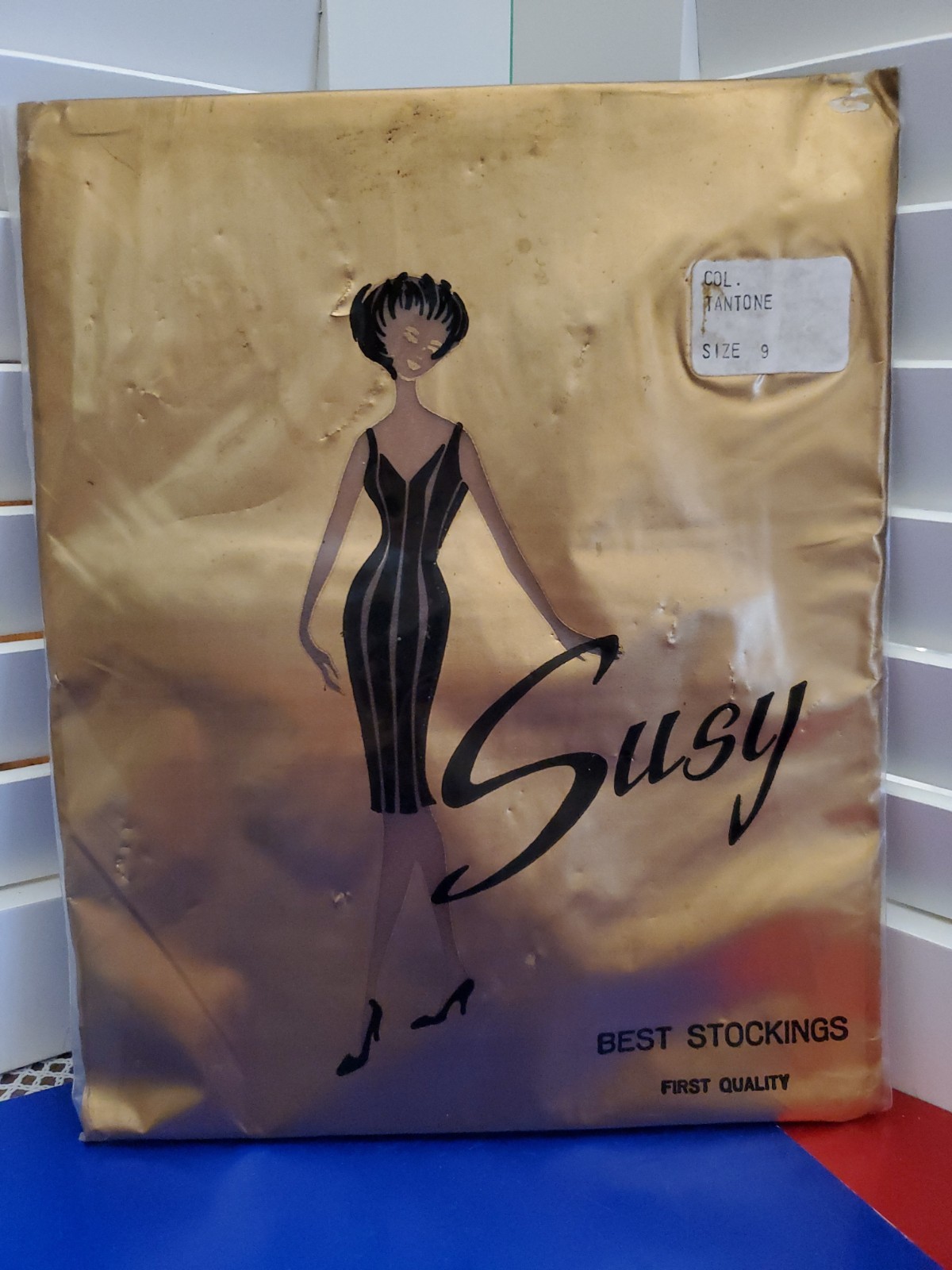 VTG Susy Stockings Seamless Micro Mesh 400 Needle 100% Nylon Made in Italy 9 (A)