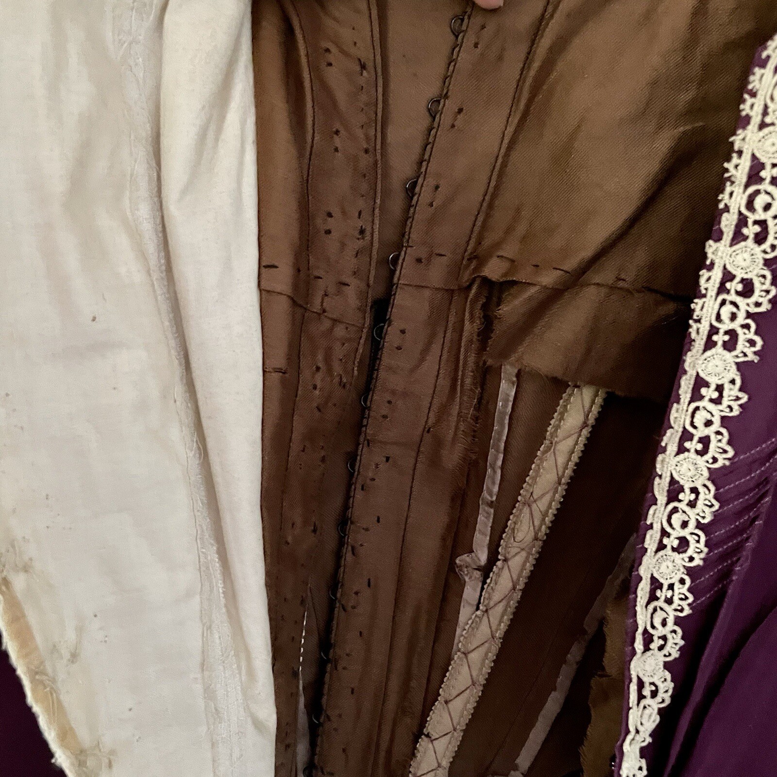 Antique Edwardian Bloused Bodice – Silk & Crochet – Promenade Dress Top