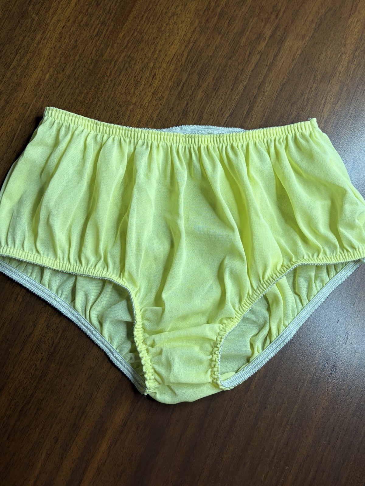 VTG Yellow All Nylon Panties Small
