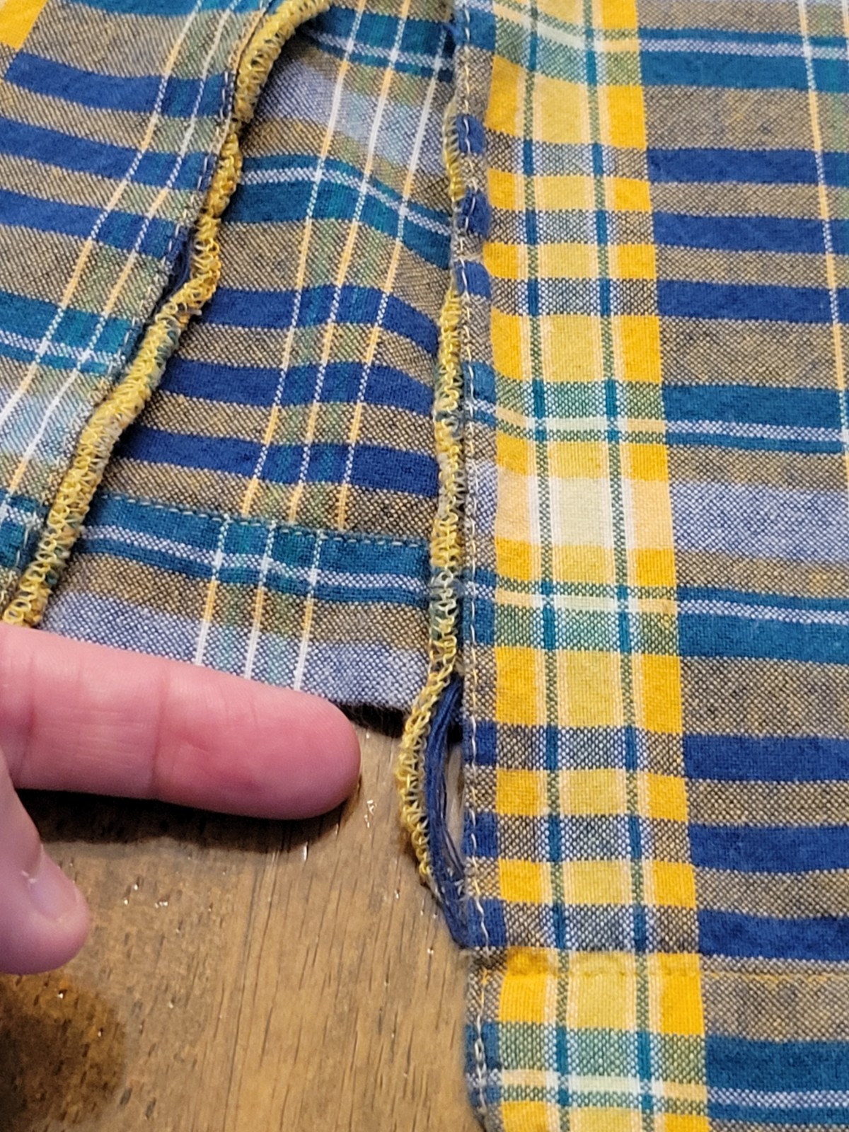 Vtg Coffee Coats By Saybury Women’s Blue Yellow Plaid Sz Med Embroidered Floral
