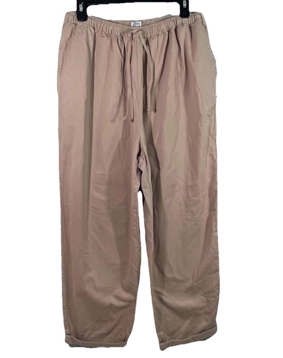 NWT Ki-ko-mo Pull On Pants Elastic Waist Pockets Drawstring Light Plum Pink Sz L
