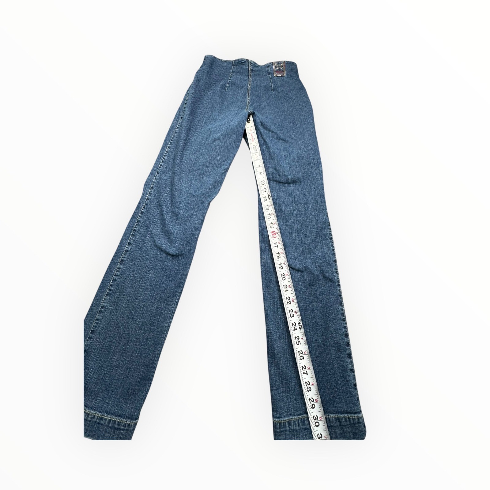 Blue Willis Jeans Women 42 Blue Wide Leg High Waist Vintage Cotton Spandex 31×29
