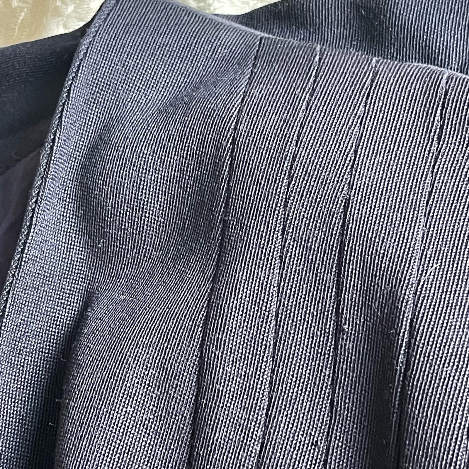 Vintage 1930s-1940s Dark Blue Wool Princess Double Breasted Coat Original WWII