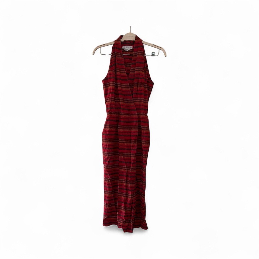 Vintage David Warren Striped Halter Dress women’s medium size 8 retro vintage