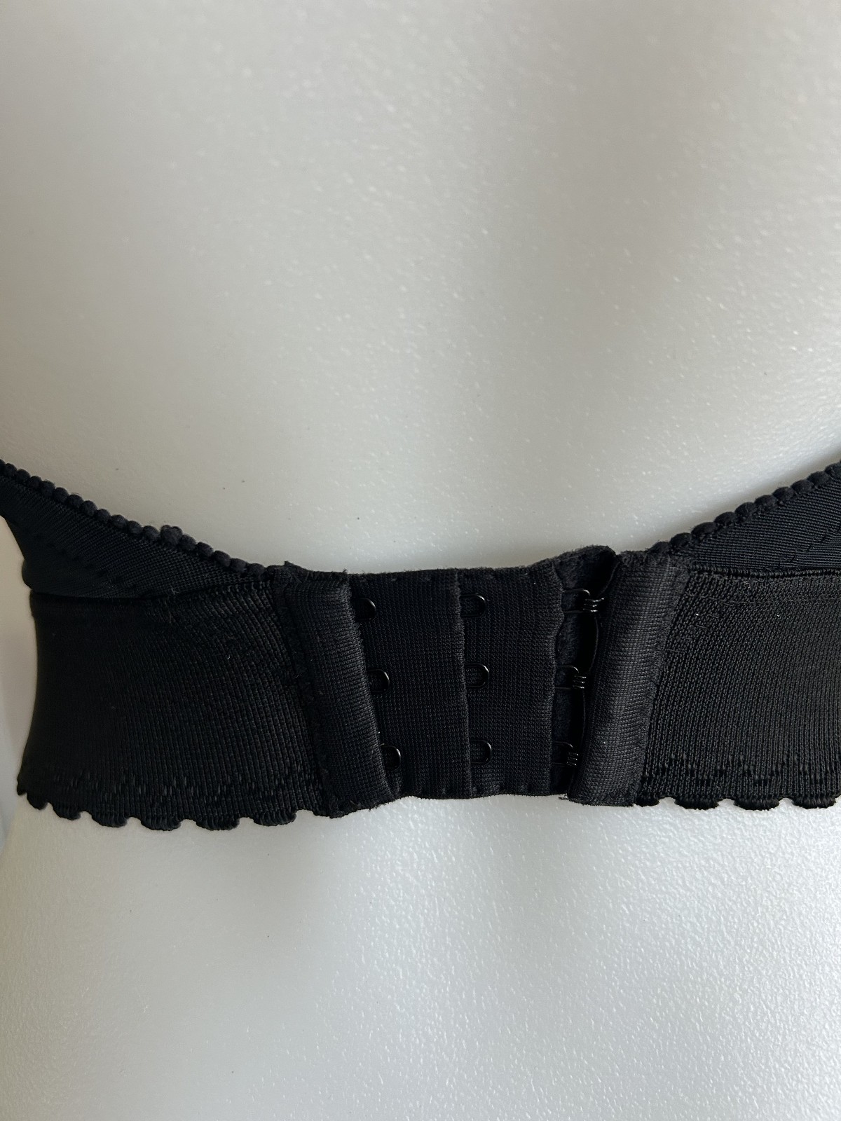 Vintage 1970s Black Strapless Bustier Boned Corset Top Pinup Lingerie 32A XS/S