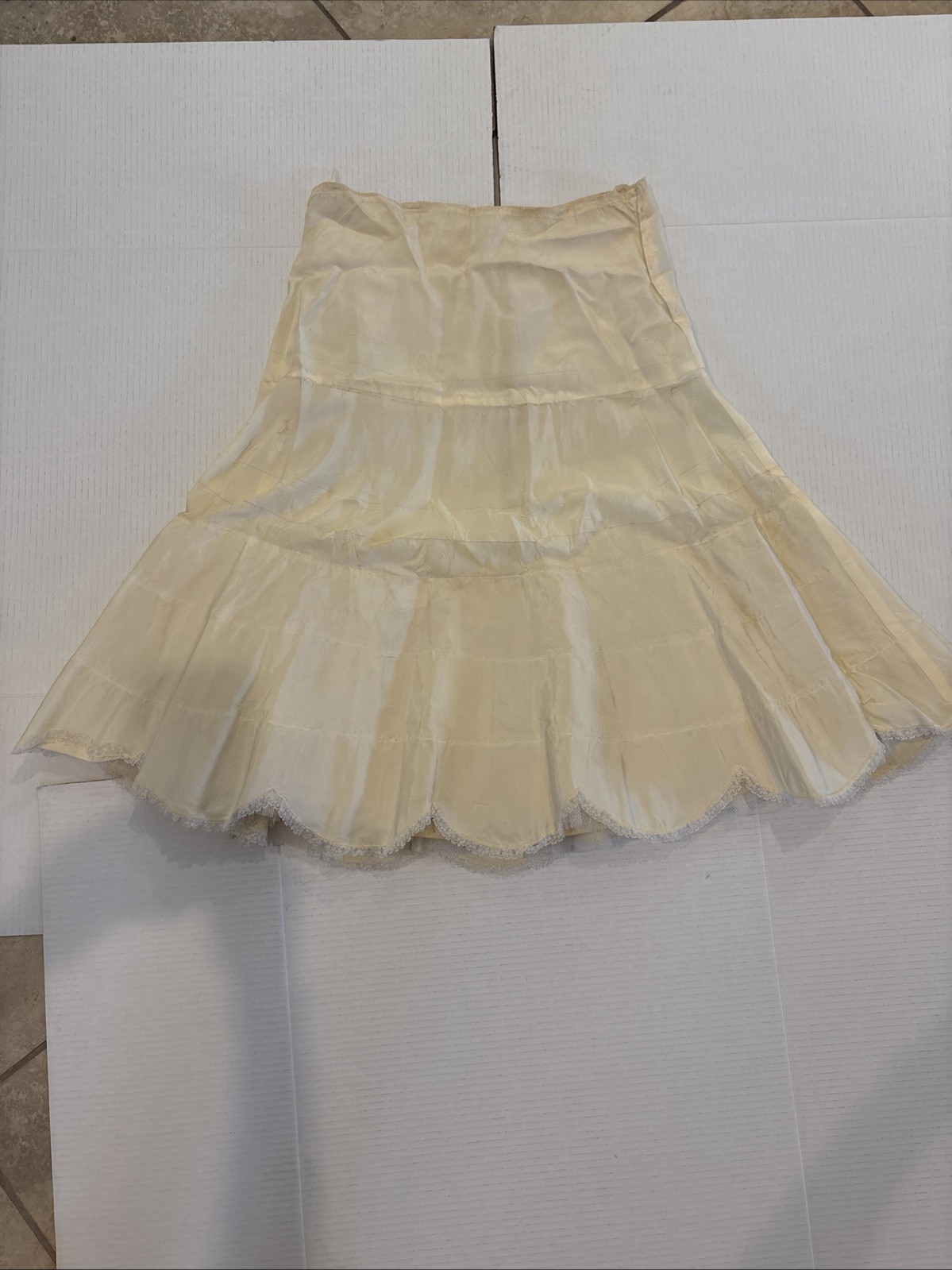 50’s MCM ‘Francine Lingerie’ Petticoat White Layered Rockabilly 27” Waist