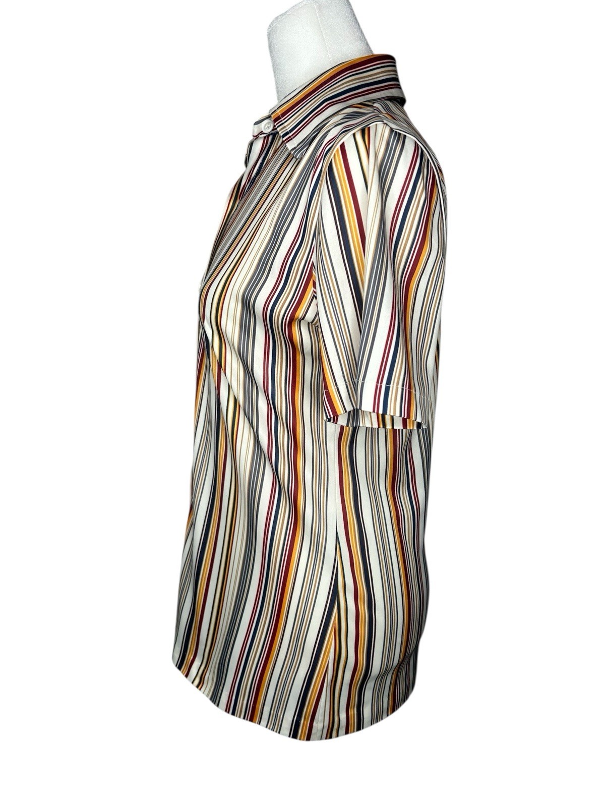 1970’s Shirt Stripes Disco Hippie Groovy Button Up Vintage Women’s Small 4-6