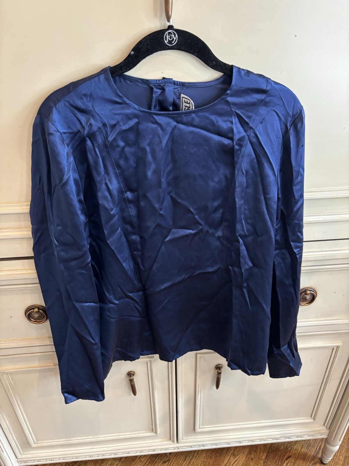 Carlisle Vintage Skirt Blouse Set Blue Satin Size 8/10 Medium Classy Elegant