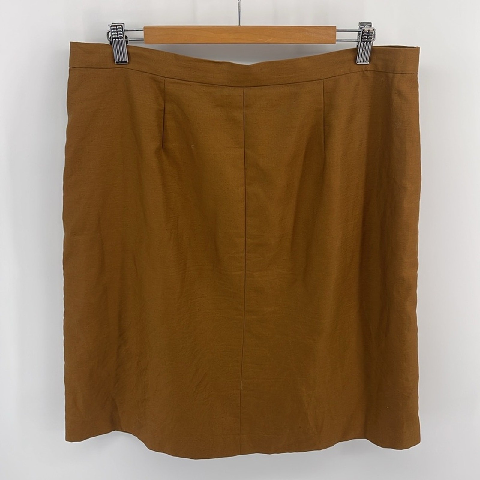 Ann Taylor cotton linen blend button up A-line career skirt sz 14