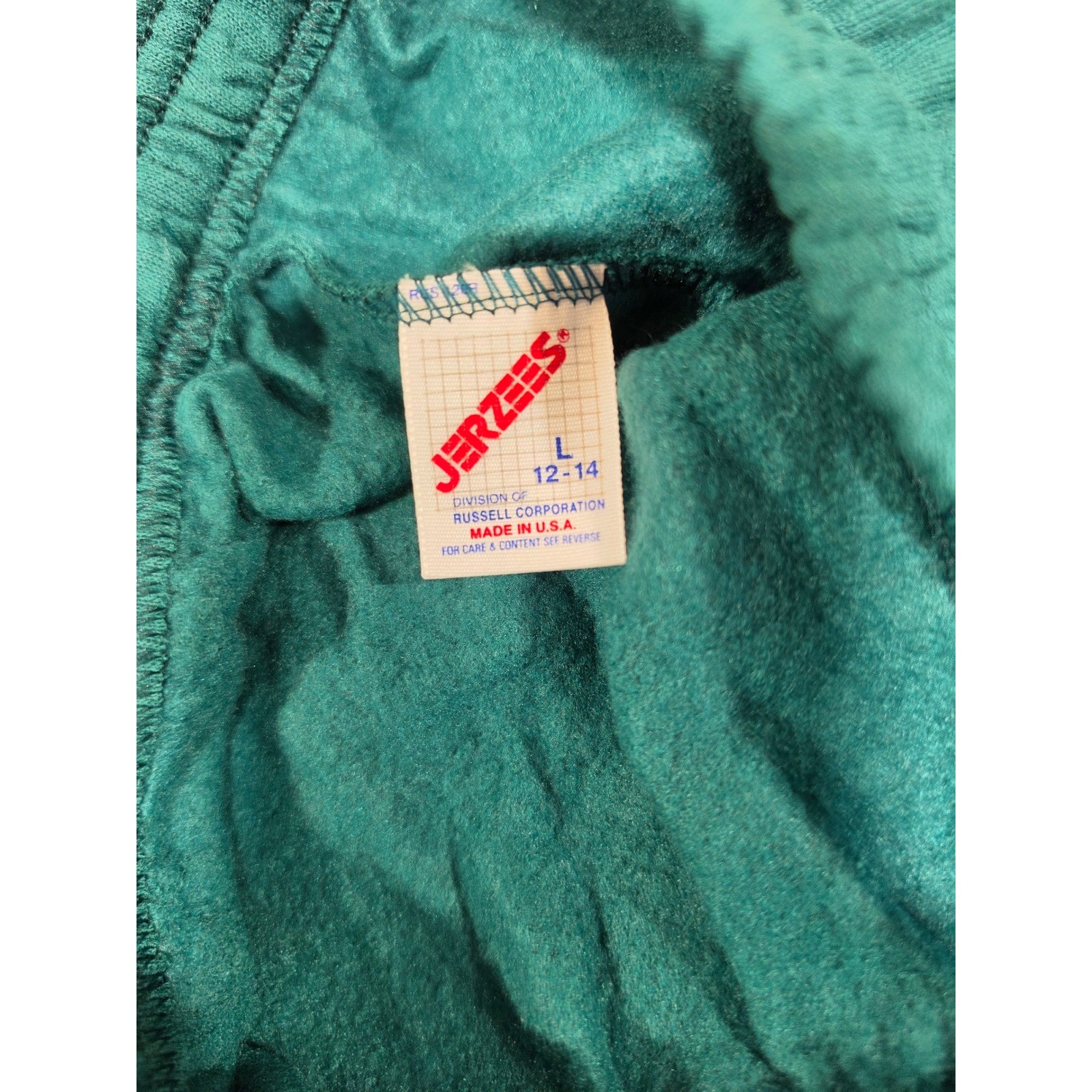 Vintage Jerzees Teal Green Sweatpants Joggers Made in USA Large 12-14 High Waist