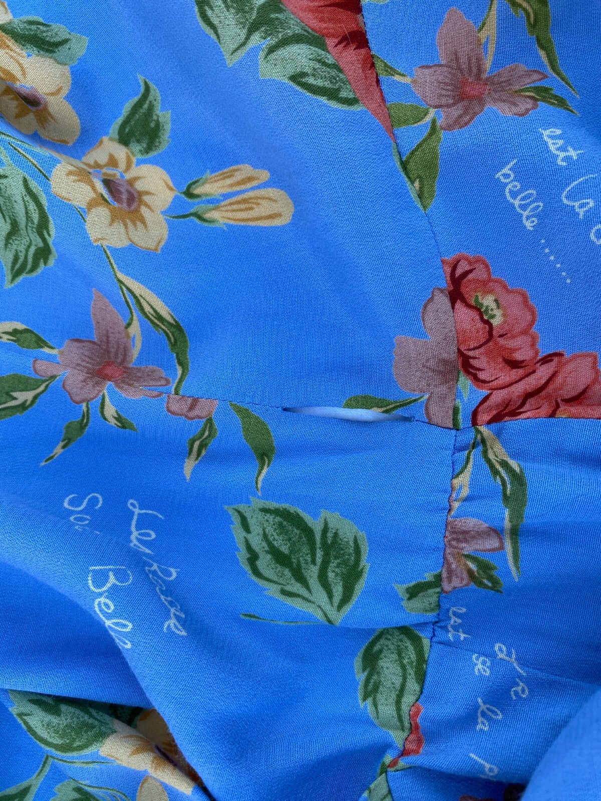 Vintage Robbie Bee Blue Floral Collared Maxi Dress Womens Size 10 Cottagecore