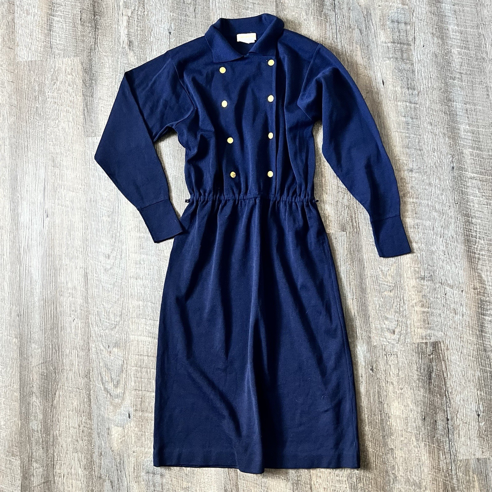 Brooks Brothers Double Breasted Wool Dress Jackie O Style Sz L 80s Quiet Luxury