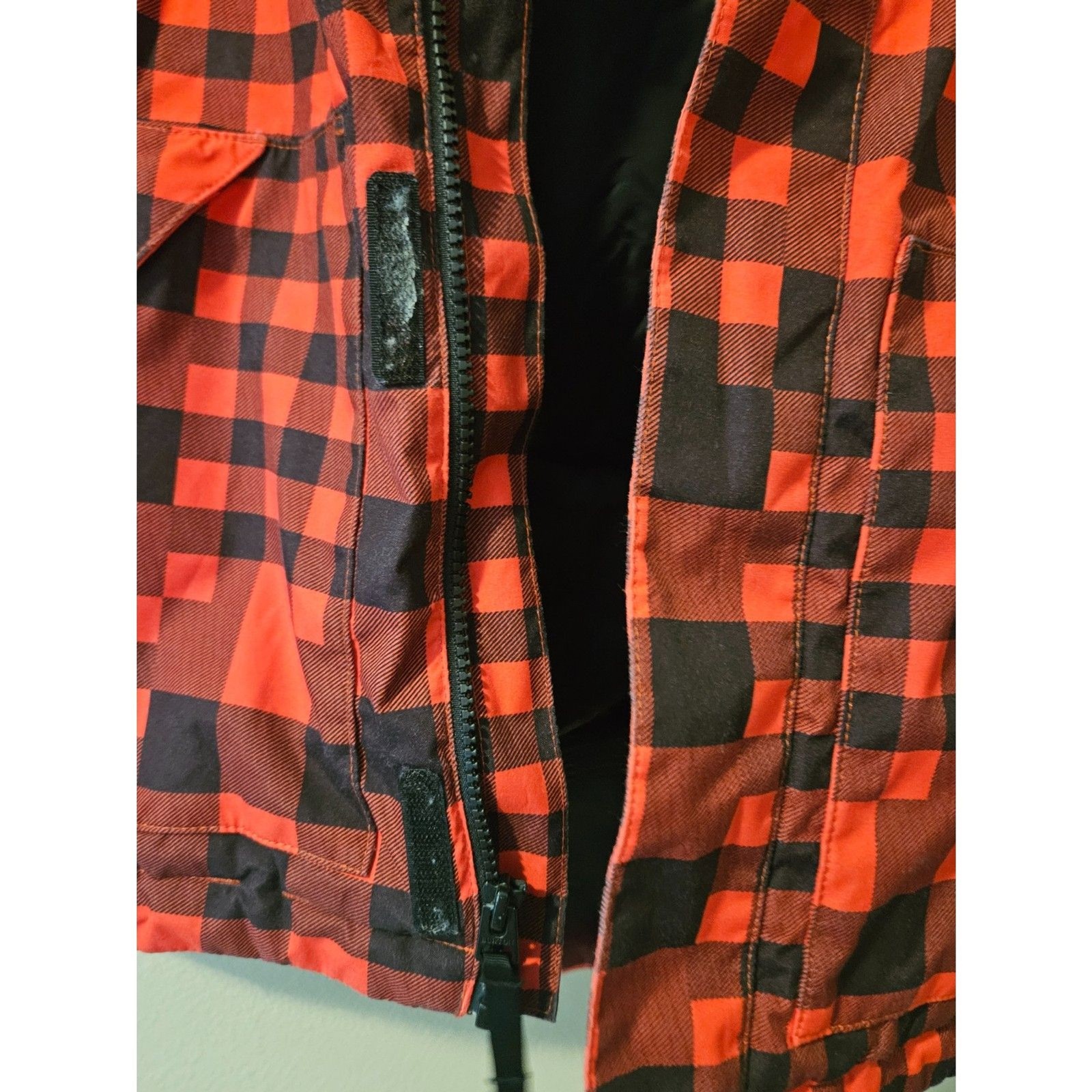 Burton Youth Boys Snowboard Ski Jacket L (14/16) Red Plaid Dryride