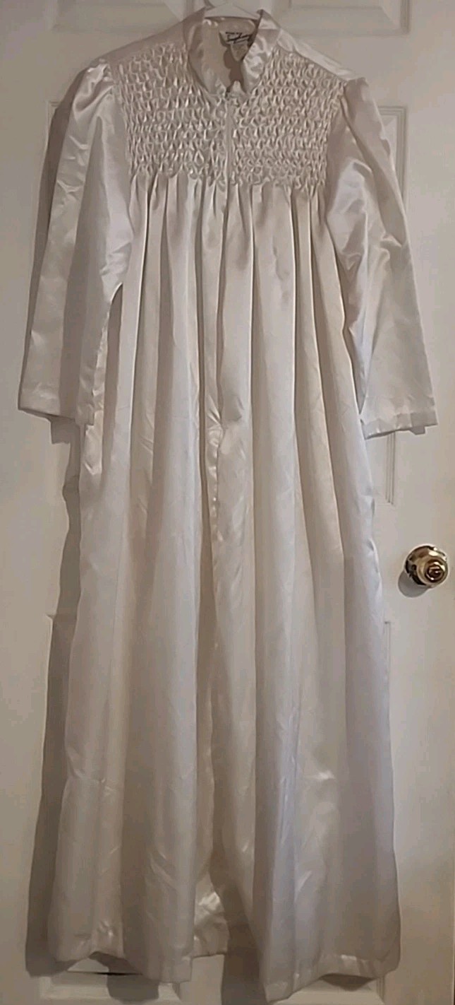 VTG Cottage Core Nightgown Cotton Polyester Zip Up Women’s Small W Pockets