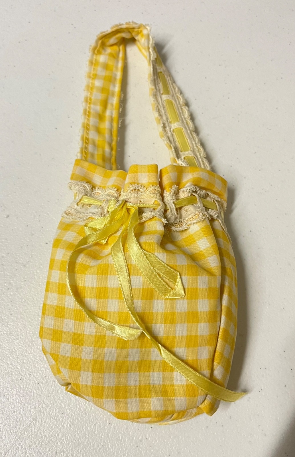 Vintage 1960s yellow Gingham Prarie Dress Size 2
