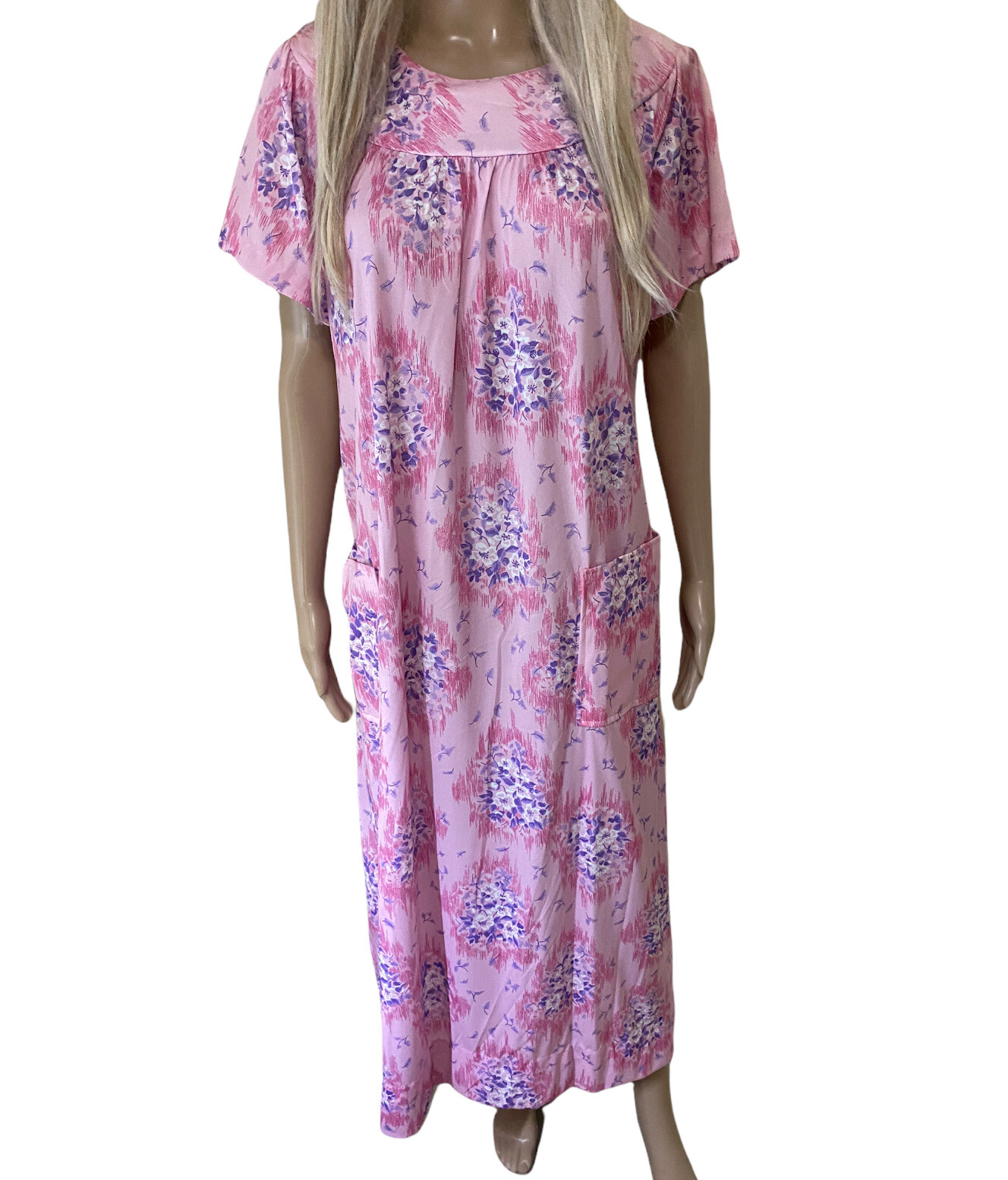 alice of california vintage smock dress with pockets pink purple groovy